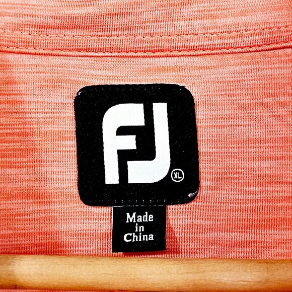 FootJoy Hamilton Mill Golf Club Polo Shirt XL Orange Polyester Spandex《996》SS - Picture 2 of 6